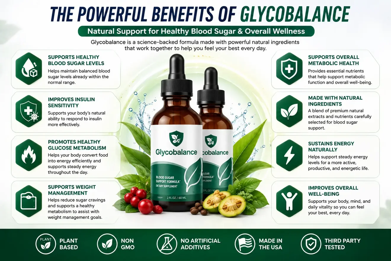 Client infographic titled The Powerful Benefits of Glycobalance